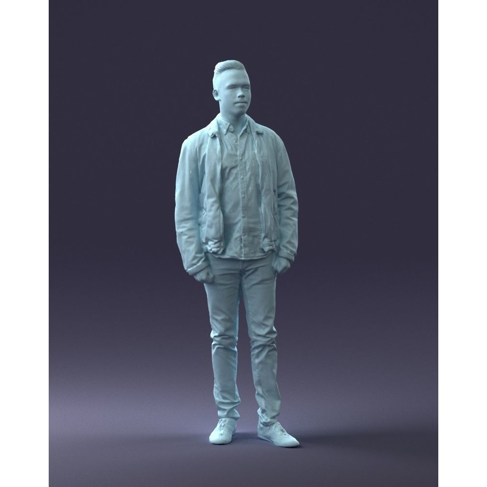 Casual Man 3D Model – High Detail Scanned Character for Archviz - View 9