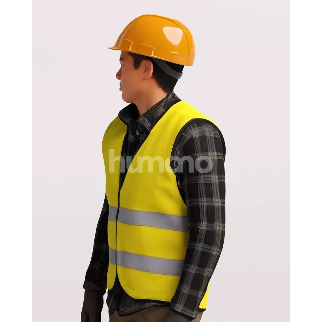 Humano Workwear Man 3D Model – Realistic Construction Worker, PBR Textures - View 11
