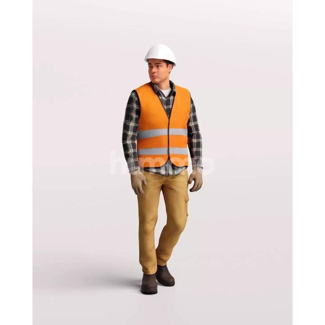 Humano Workwear Man 3D Model – Realistic Construction Worker, PBR Textures - View 13