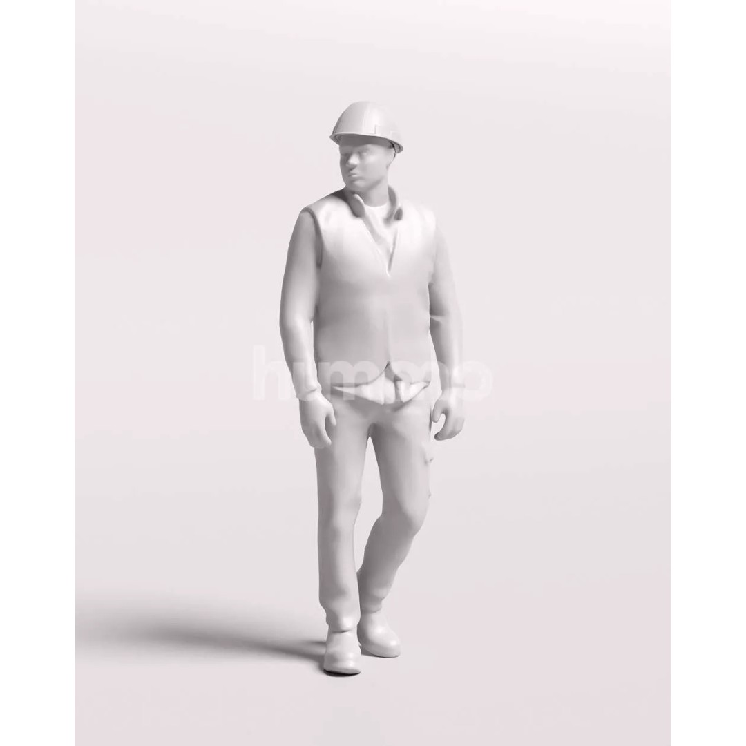 Humano Workwear Man 3D Model – Realistic Construction Worker, PBR Textures - View 3