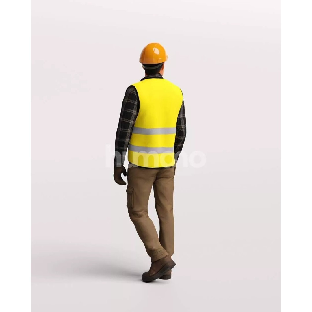 Humano Workwear Man 3D Model – Realistic Construction Worker, PBR Textures - View 8