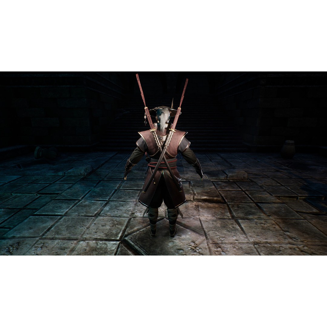 Fallen Samurai 3D Model – Low Poly Rigged Character for Games, FBX - View 10