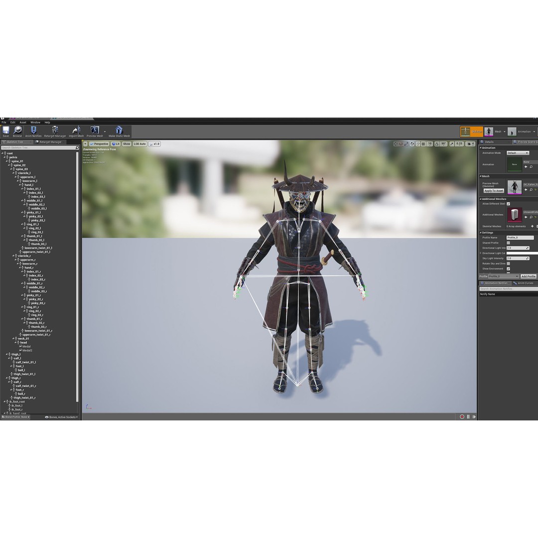 Fallen Samurai 3D Model – Low Poly Rigged Character for Games, FBX - View 16