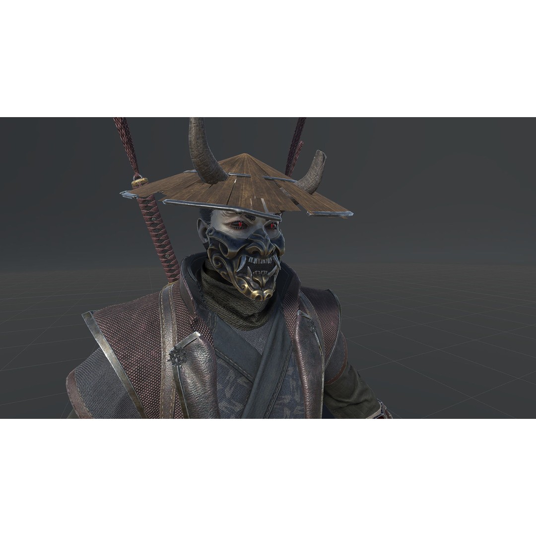 Fallen Samurai 3D Model – Low Poly Rigged Character for Games, FBX - View 19
