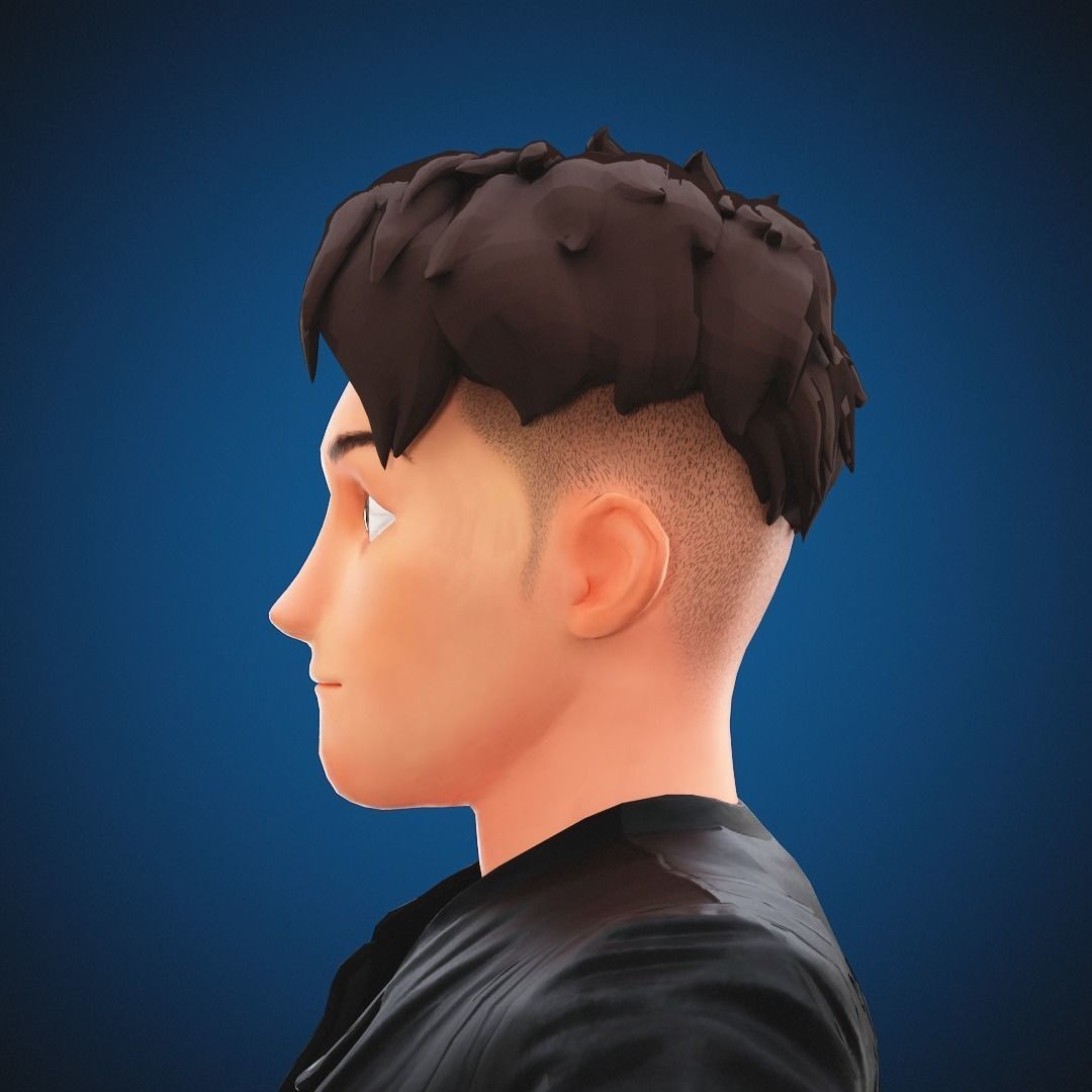 Stylized Cartoon Man 3D Model – Rigged Low-Poly Character for Animation - View 10