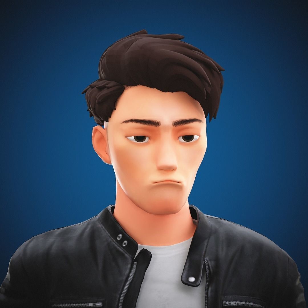 Stylized Cartoon Man 3D Model – Rigged Low-Poly Character for Animation - View 15