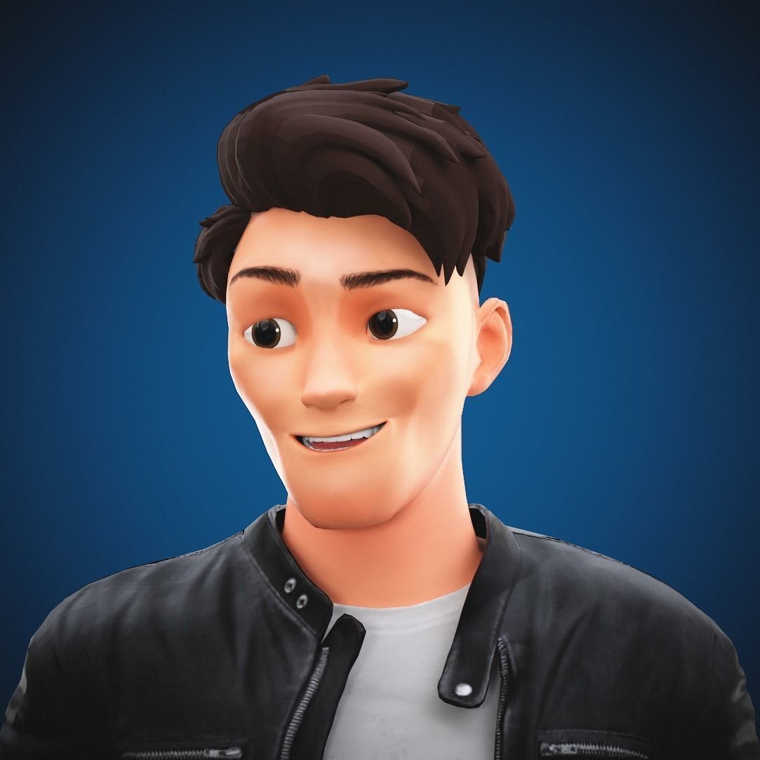 Stylized Cartoon Man 3D Model – Rigged Low-Poly Character for Animation - View 16