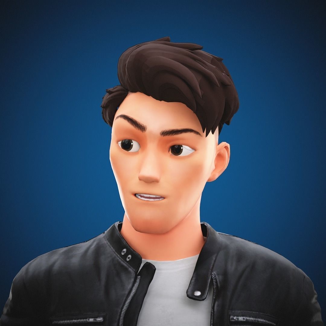 Stylized Cartoon Man 3D Model – Rigged Low-Poly Character for Animation - View 18