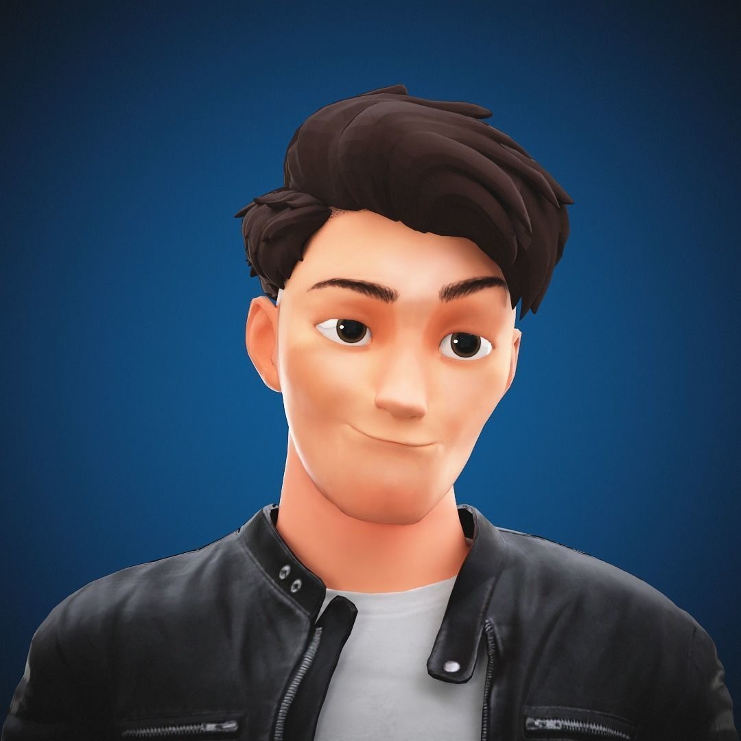 Stylized Cartoon Man 3D Model – Rigged Low-Poly Character for Animation - View 19
