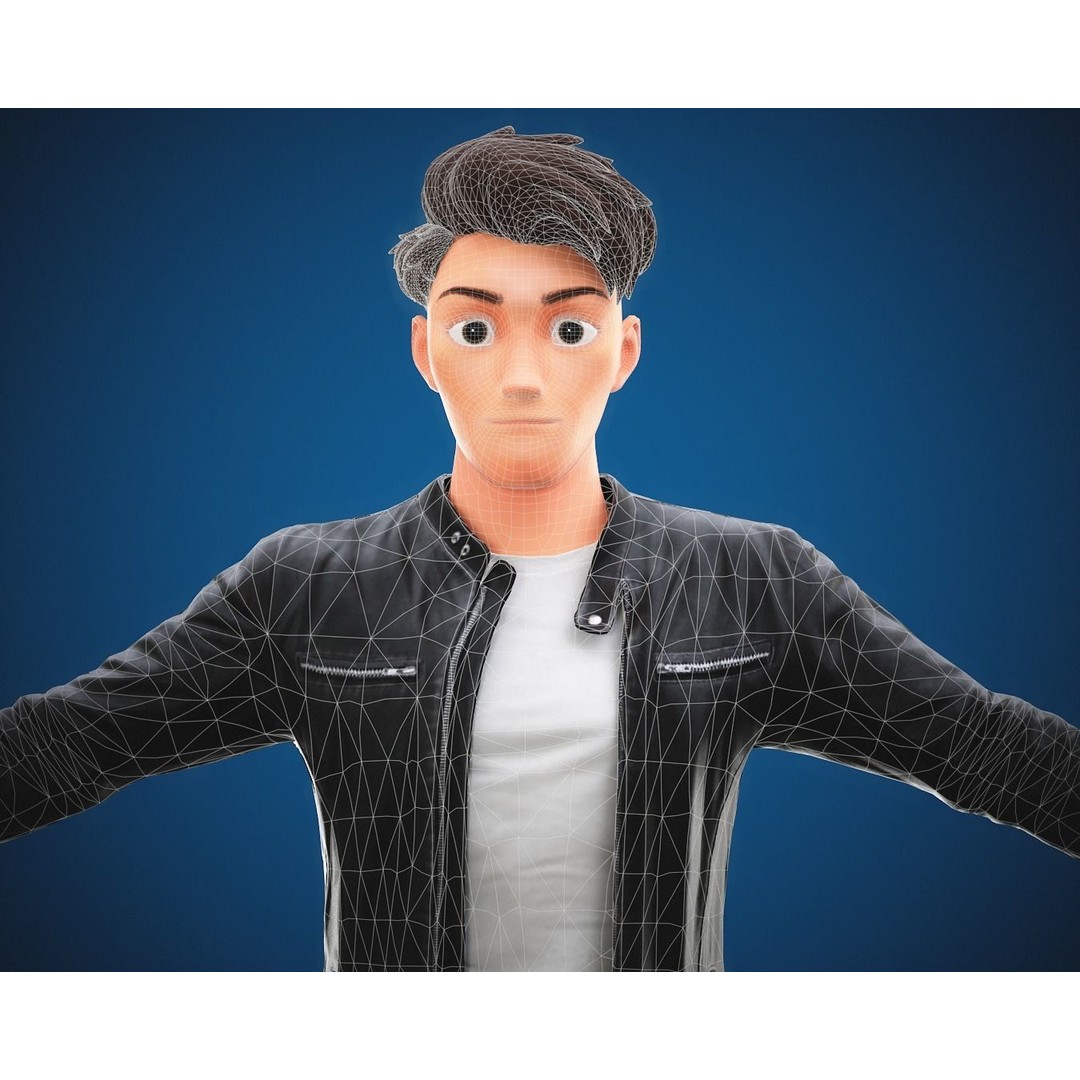 Stylized Cartoon Man 3D Model – Rigged Low-Poly Character for Animation - View 20