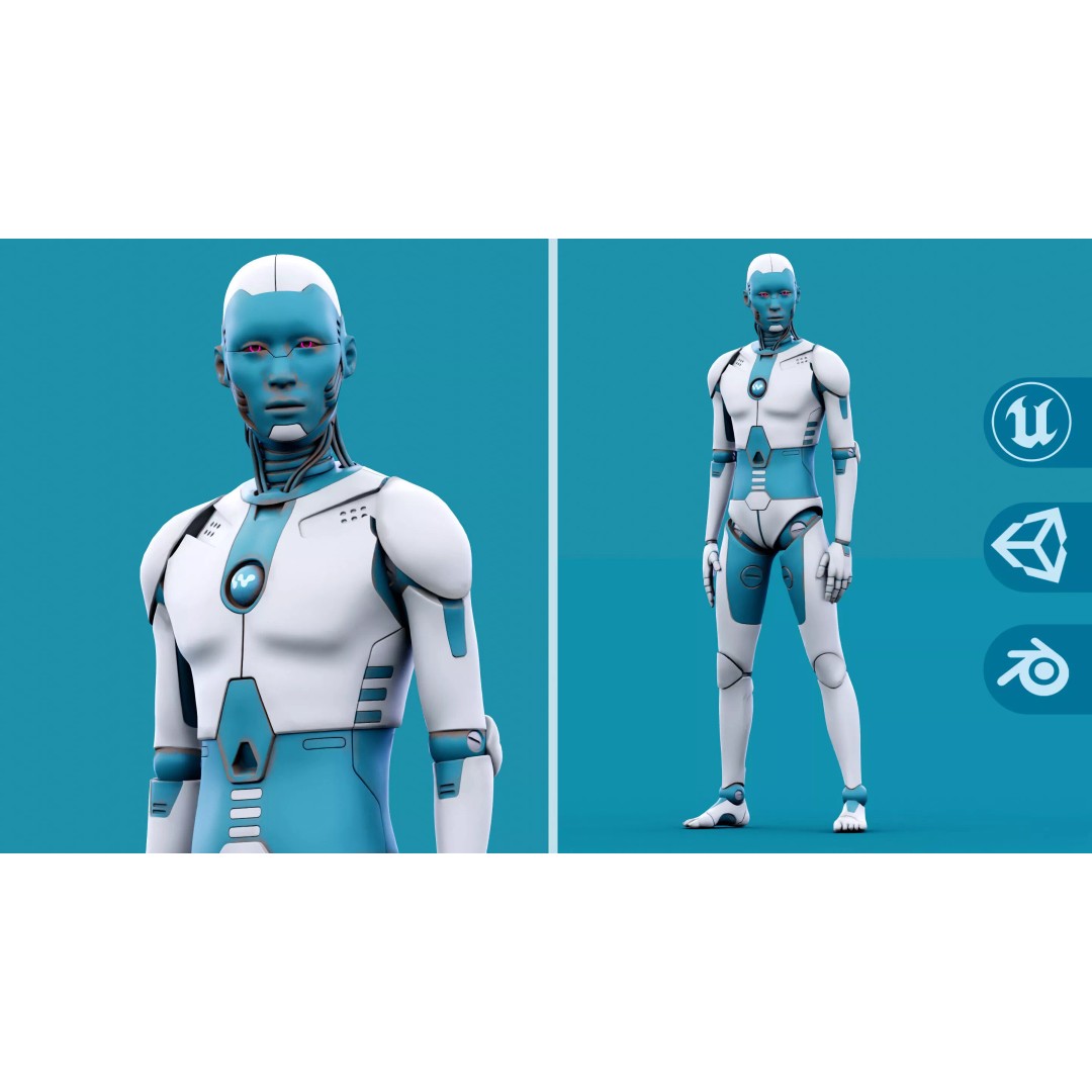 i-HOMO 07 3D Model – Rigged Sci-Fi Character for Unity & Unreal Engine - View 2