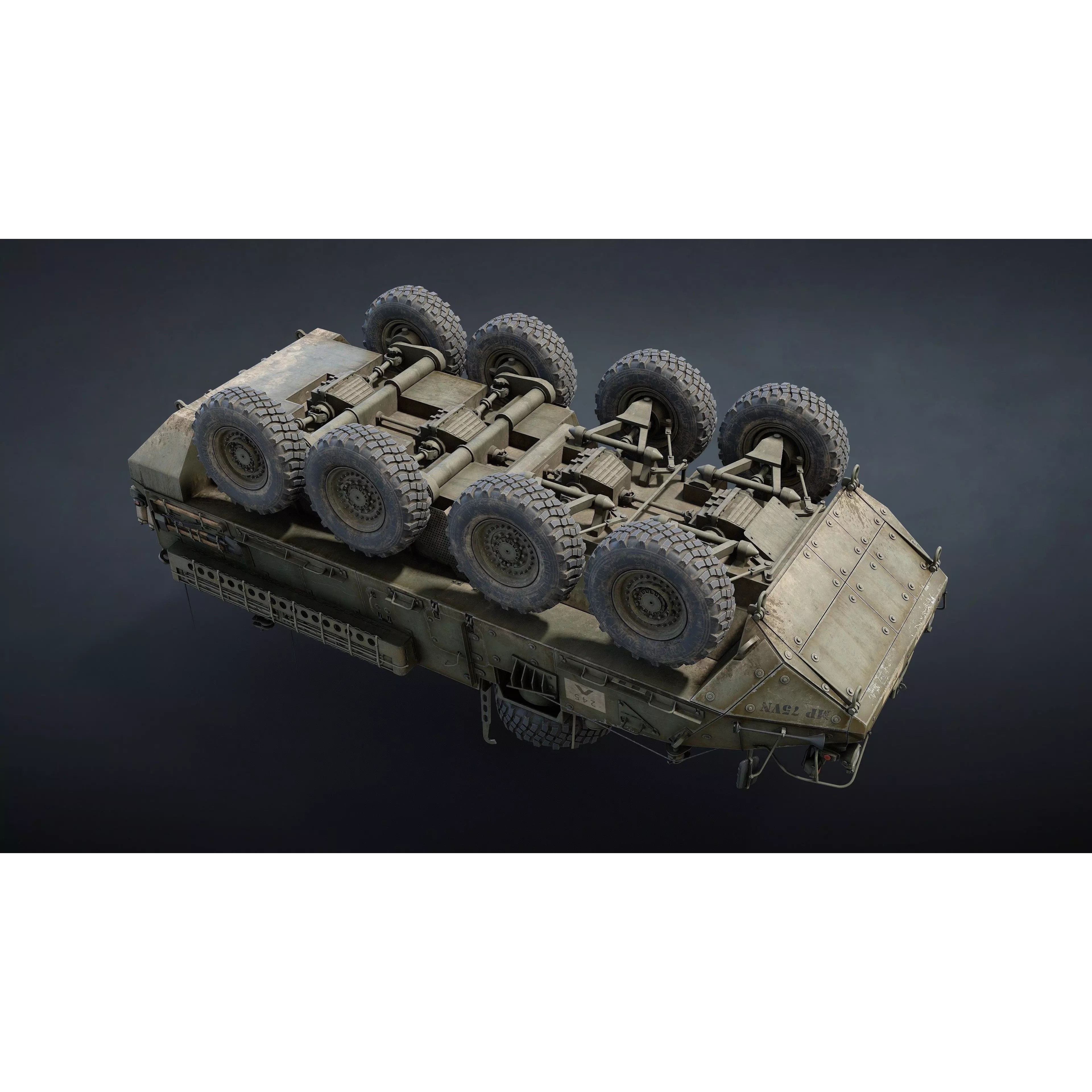 M1126 Stryker APC - Low-Poly Game-Ready 3D Model - View 11