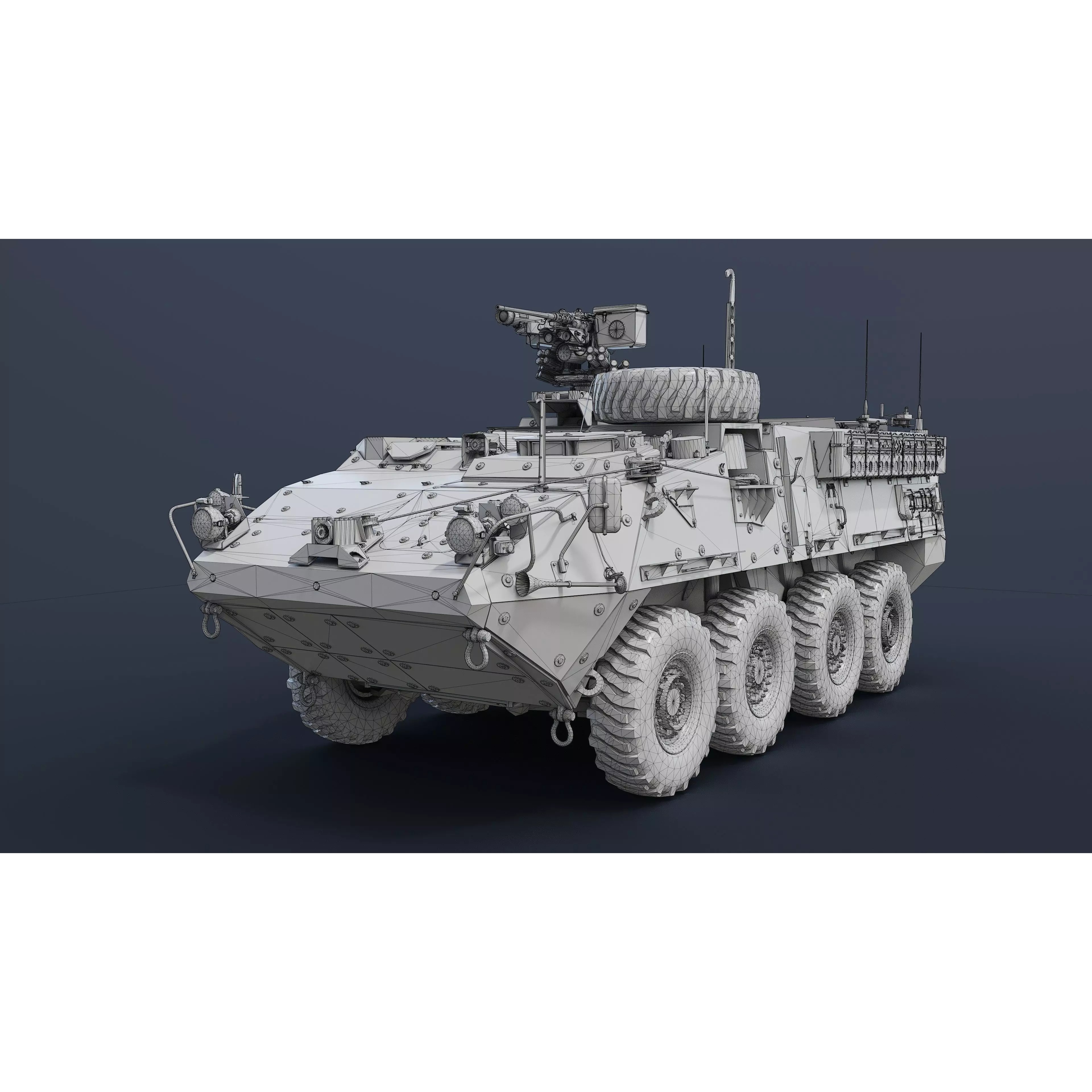 M1126 Stryker APC - Low-Poly Game-Ready 3D Model - View 22