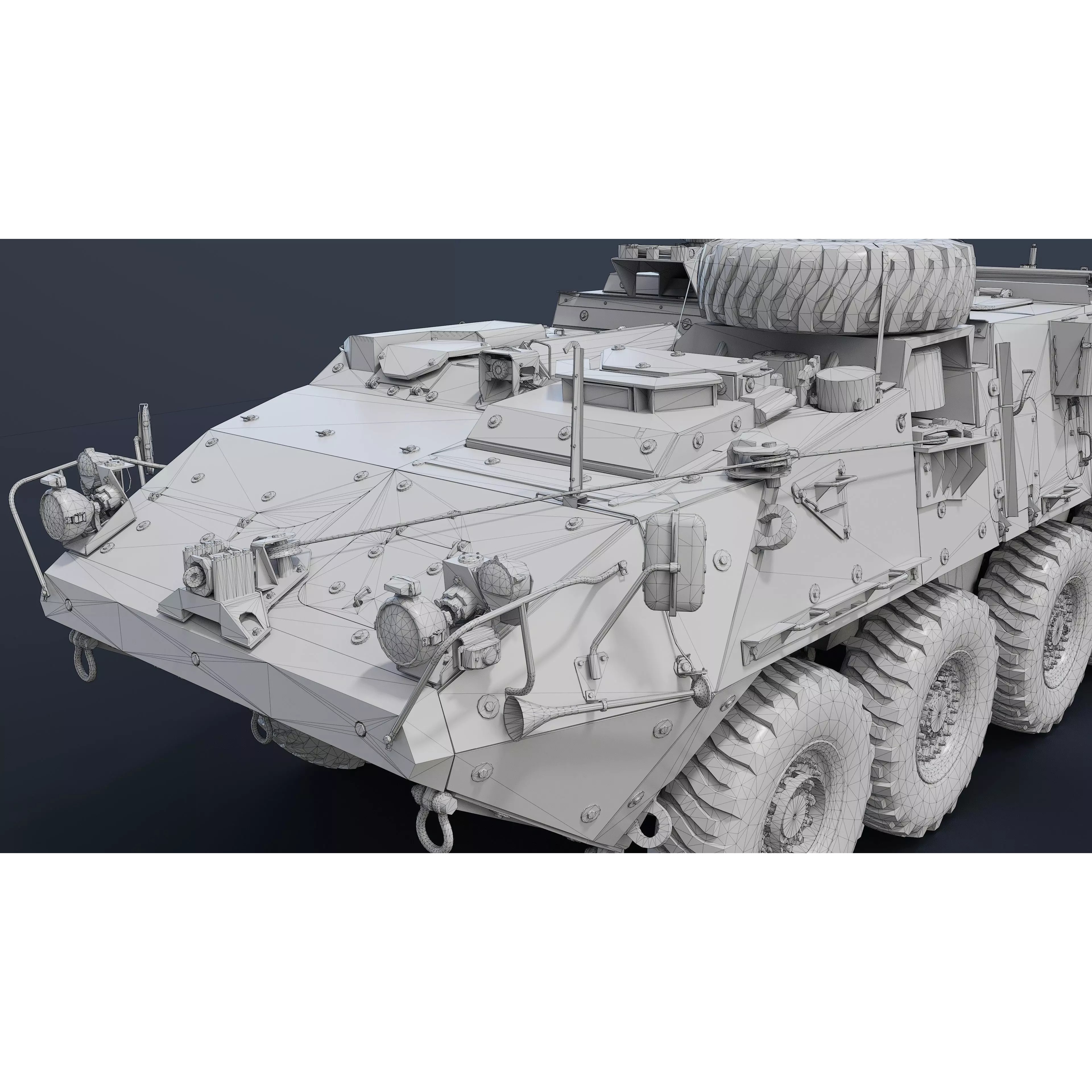 M1126 Stryker APC - Low-Poly Game-Ready 3D Model - View 23