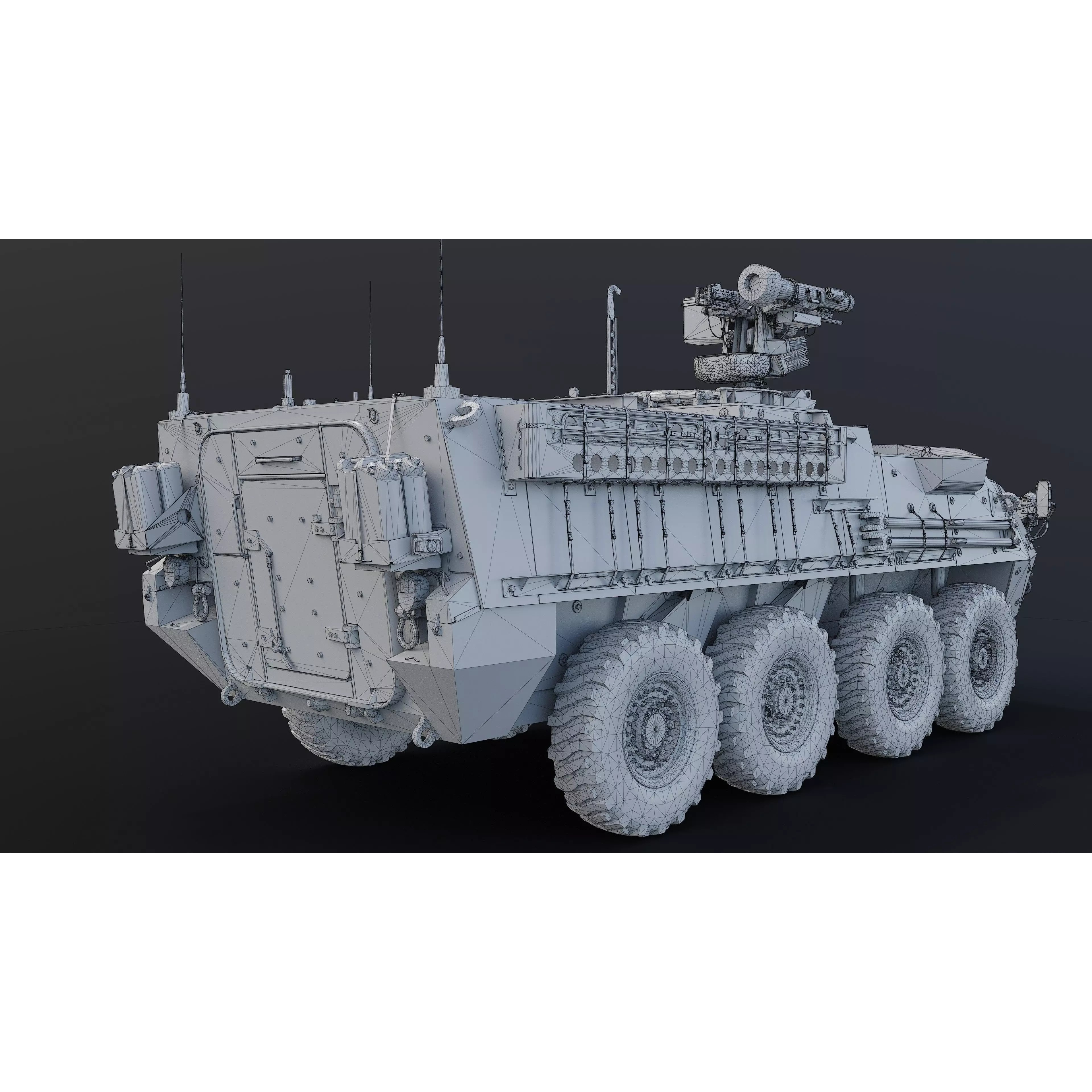 M1126 Stryker APC - Low-Poly Game-Ready 3D Model - View 25