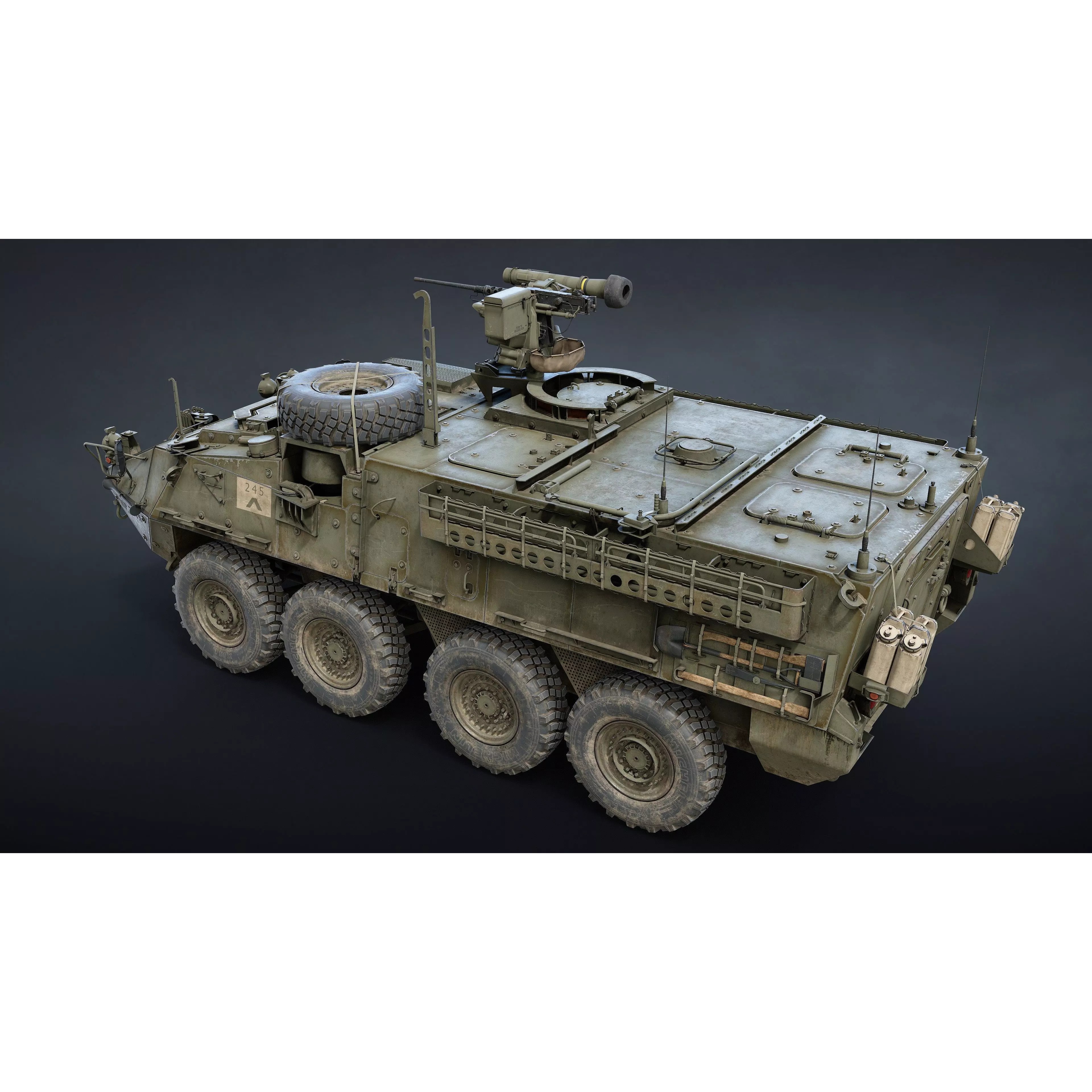 M1126 Stryker APC - Low-Poly Game-Ready 3D Model - View 5