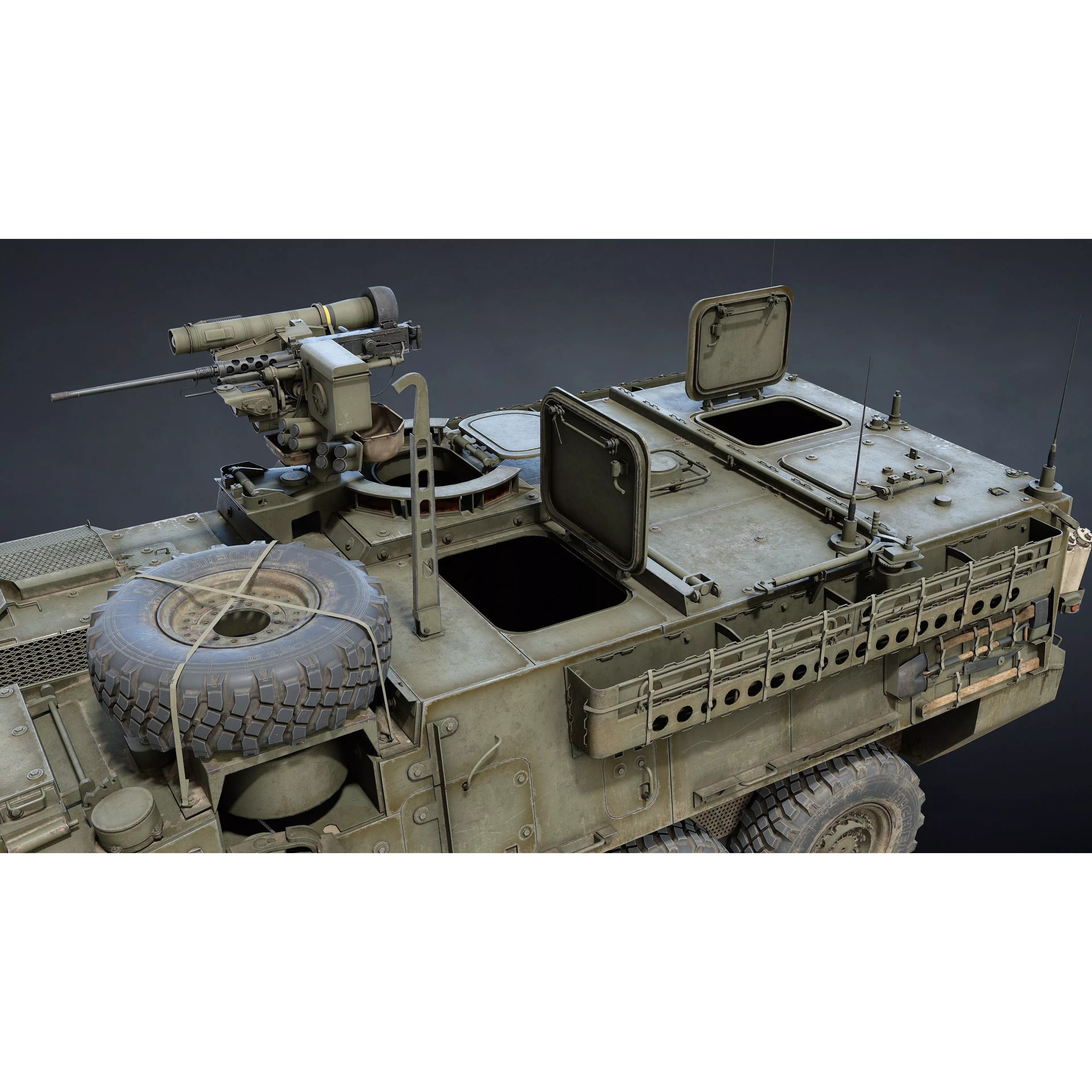 M1126 Stryker APC - Low-Poly Game-Ready 3D Model - View 6