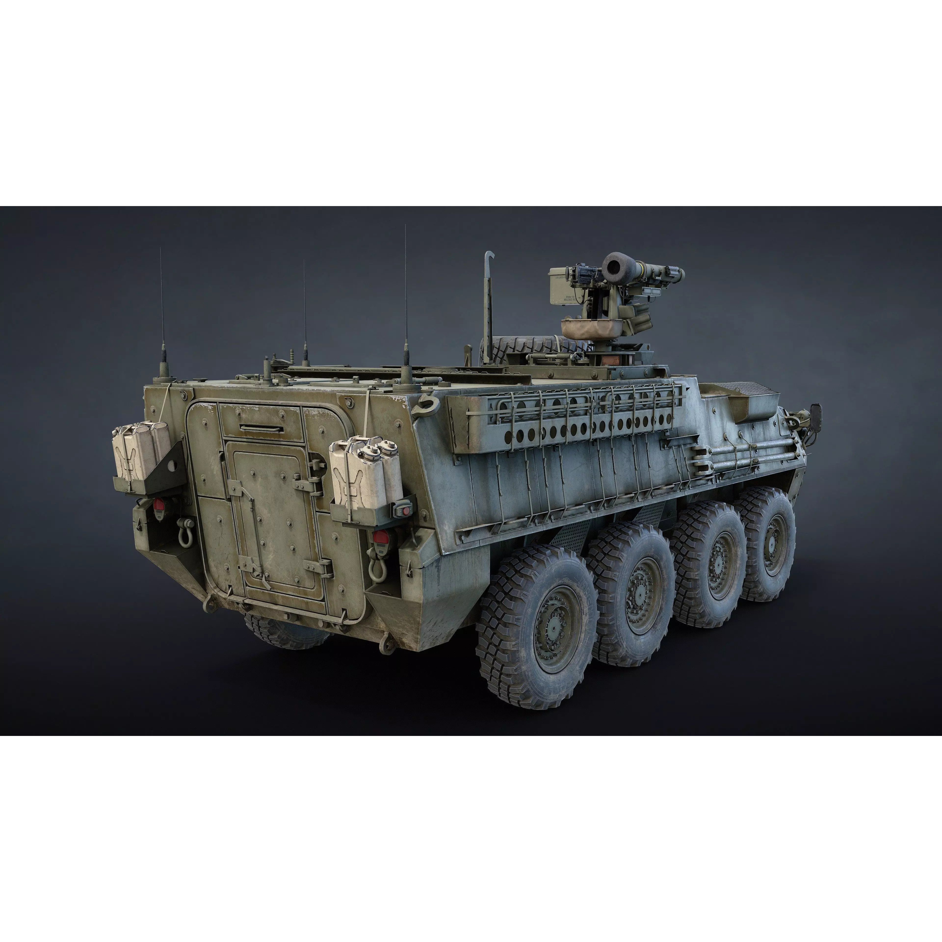 M1126 Stryker APC - Low-Poly Game-Ready 3D Model - View 7