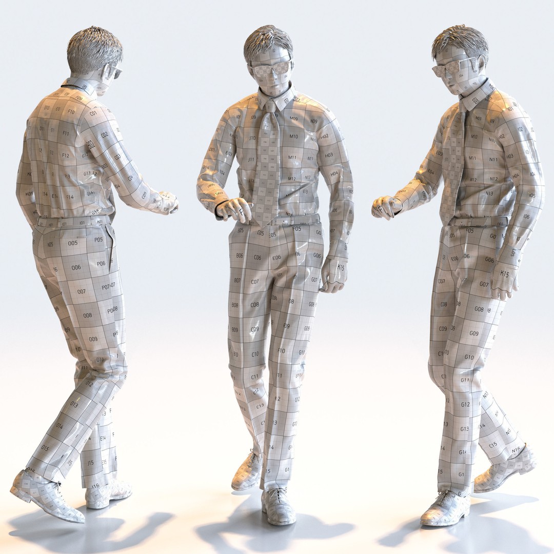 Posed Asian Business Man 3D Model – Realistic Character Pack, FBX & OBJ - View 19