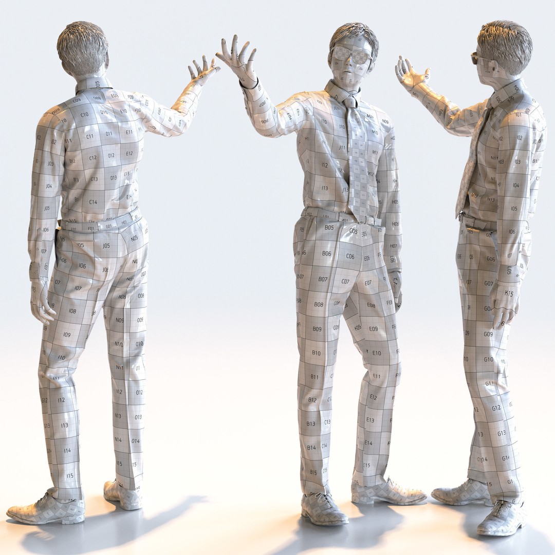 Posed Asian Business Man 3D Model – Realistic Character Pack, FBX & OBJ - View 23