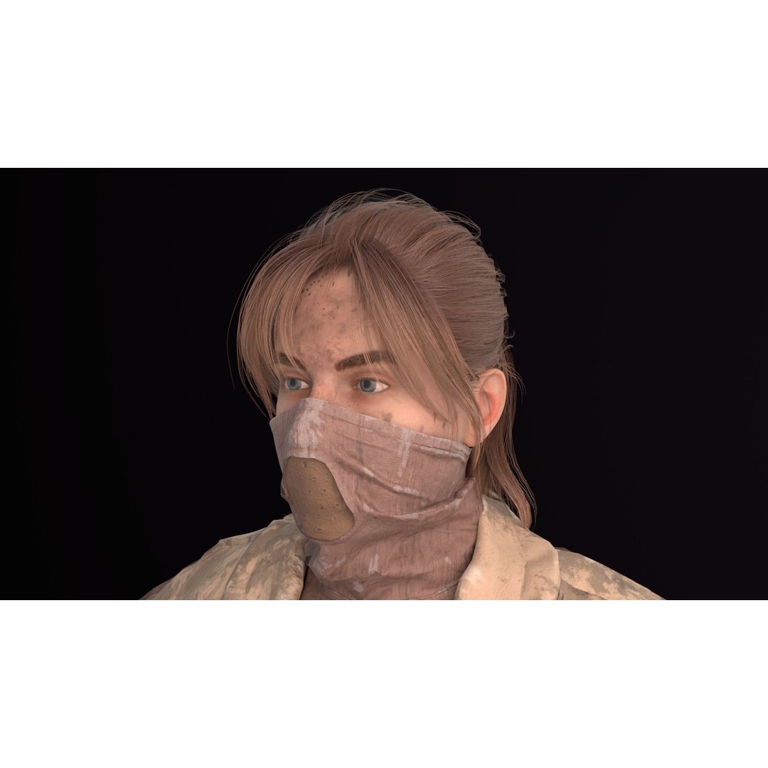 Apocalypse Female 3D Model – Rigged Low-Poly Game Asset, FBX, OBJ - View 12