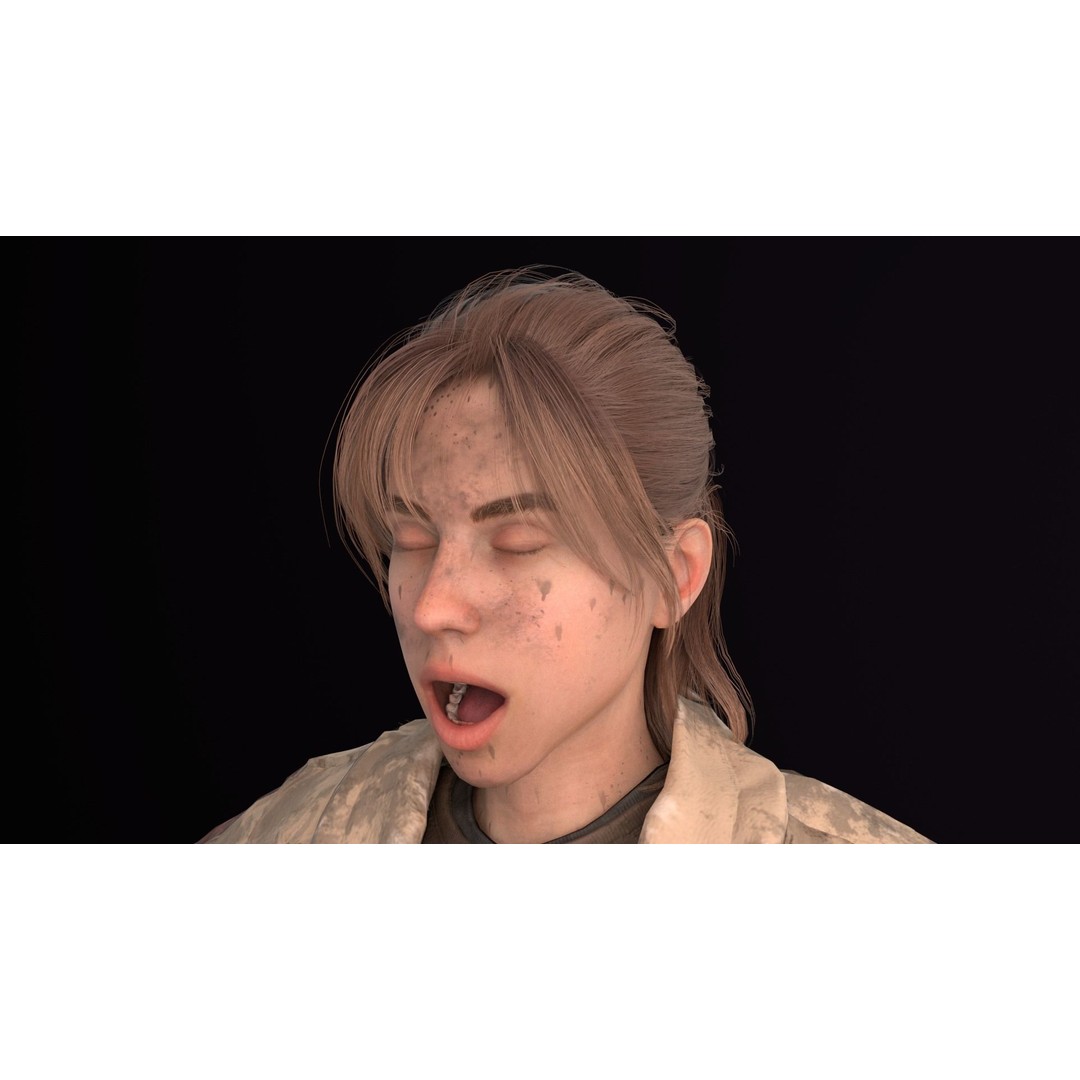 Apocalypse Female 3D Model – Rigged Low-Poly Game Asset, FBX, OBJ - View 14