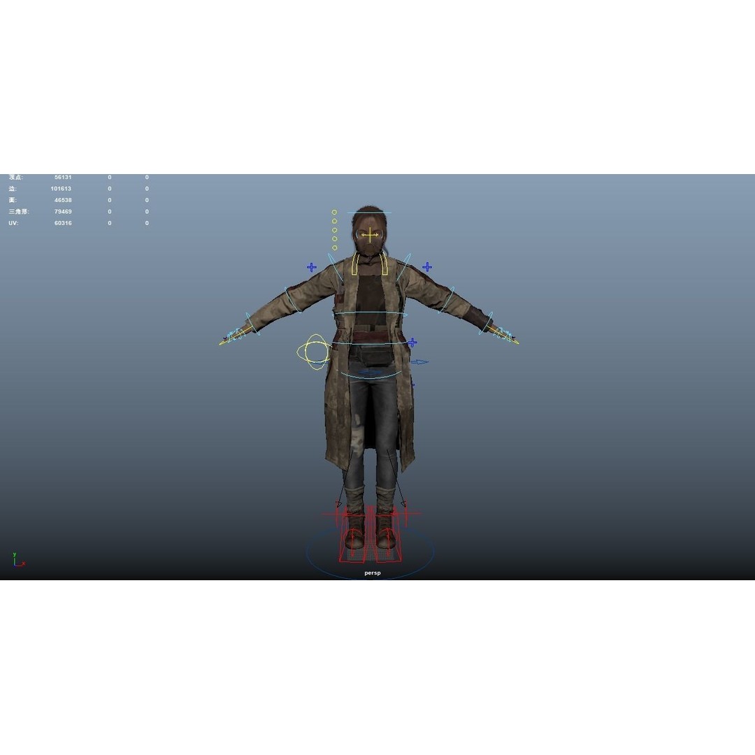 Apocalypse Female 3D Model – Rigged Low-Poly Game Asset, FBX, OBJ - View 17