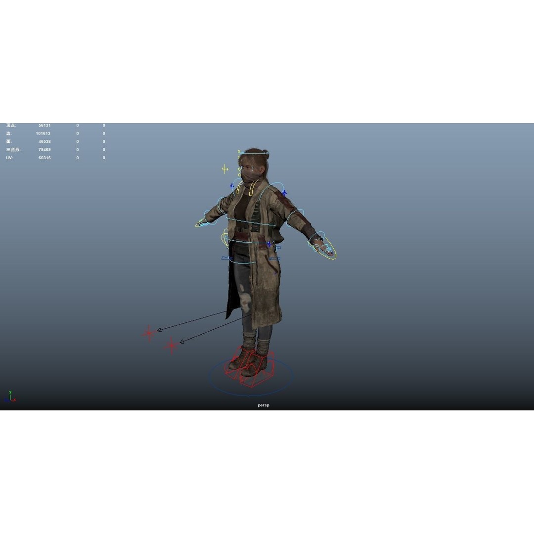 Apocalypse Female 3D Model – Rigged Low-Poly Game Asset, FBX, OBJ - View 19