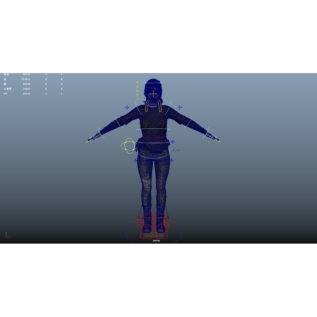 Apocalypse Female 3D Model – Rigged Low-Poly Game Asset, FBX, OBJ - View 22