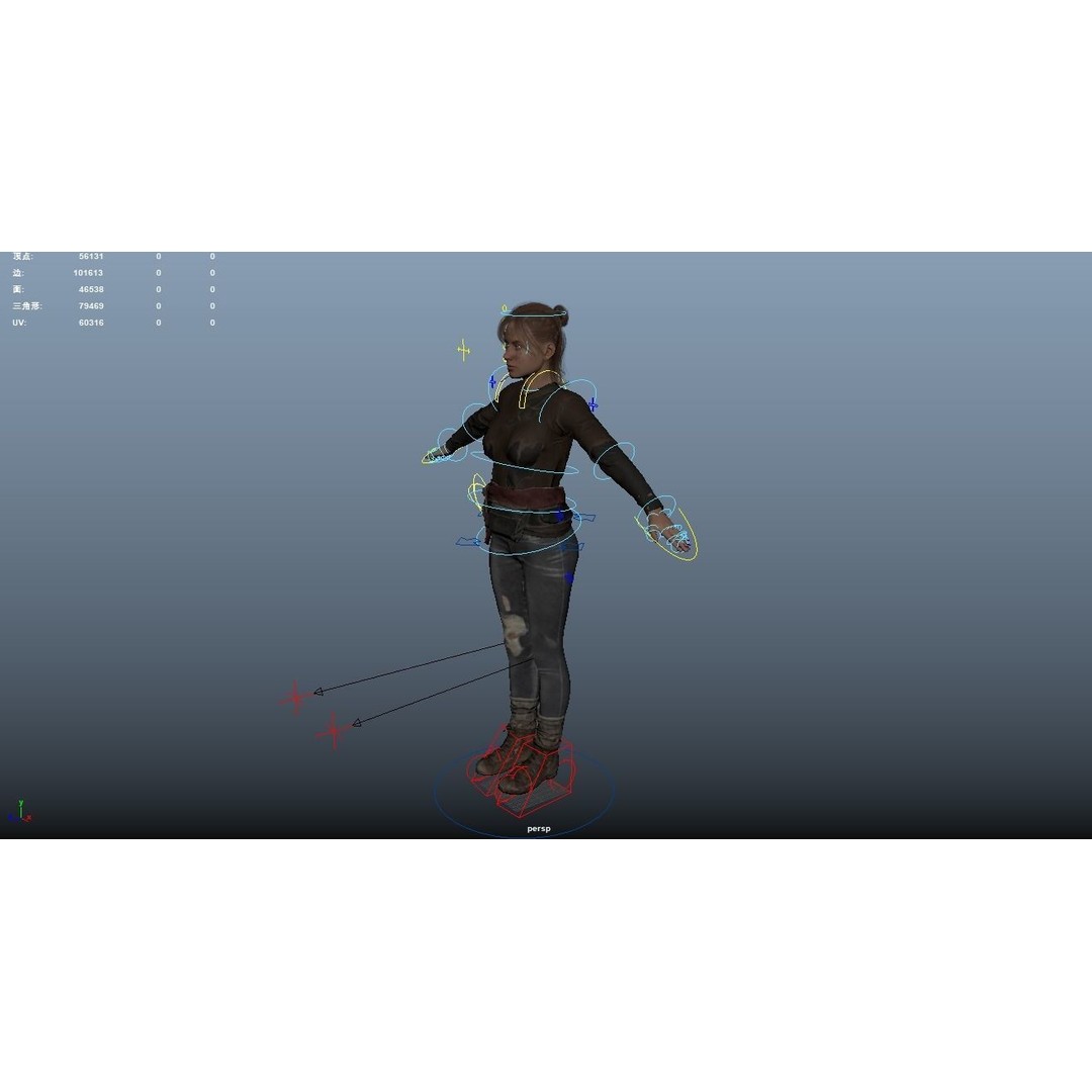 Apocalypse Female 3D Model – Rigged Low-Poly Game Asset, FBX, OBJ - View 23