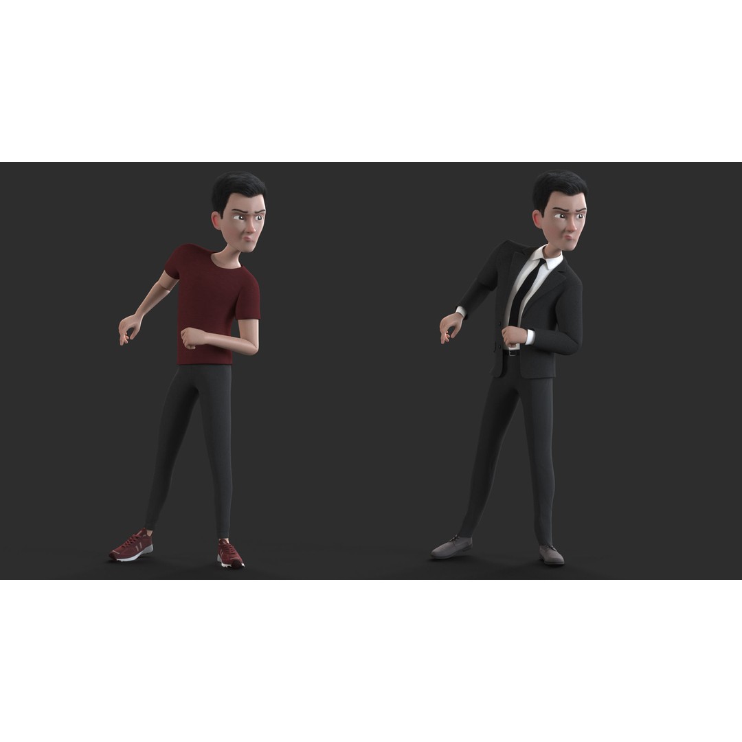 Cartoon Man 3D Model – Rigged Character with Blendshapes, FBX - View 10