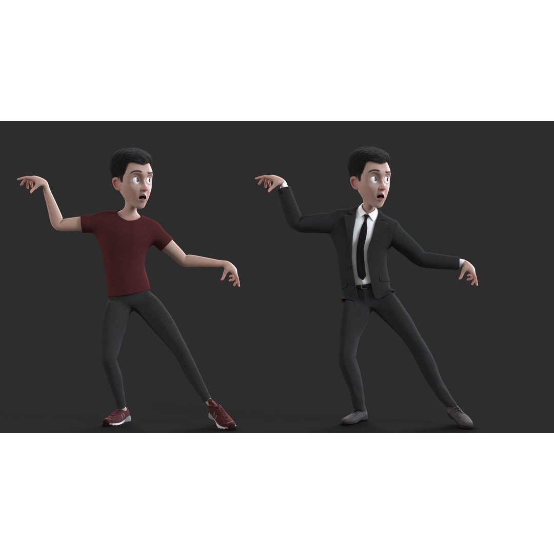Cartoon Man 3D Model – Rigged Character with Blendshapes, FBX - View 12