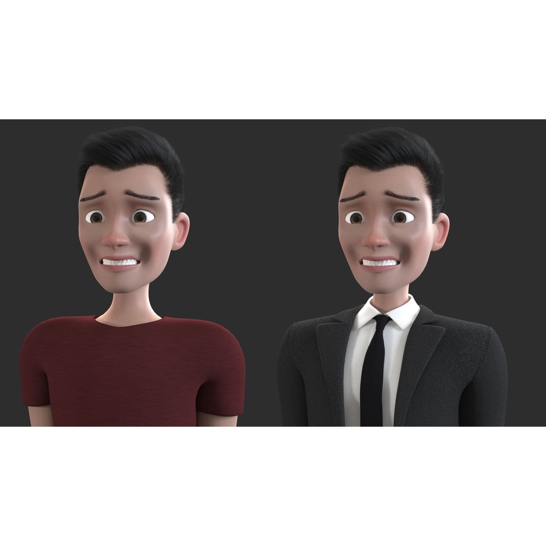 Cartoon Man 3D Model – Rigged Character with Blendshapes, FBX - View 16