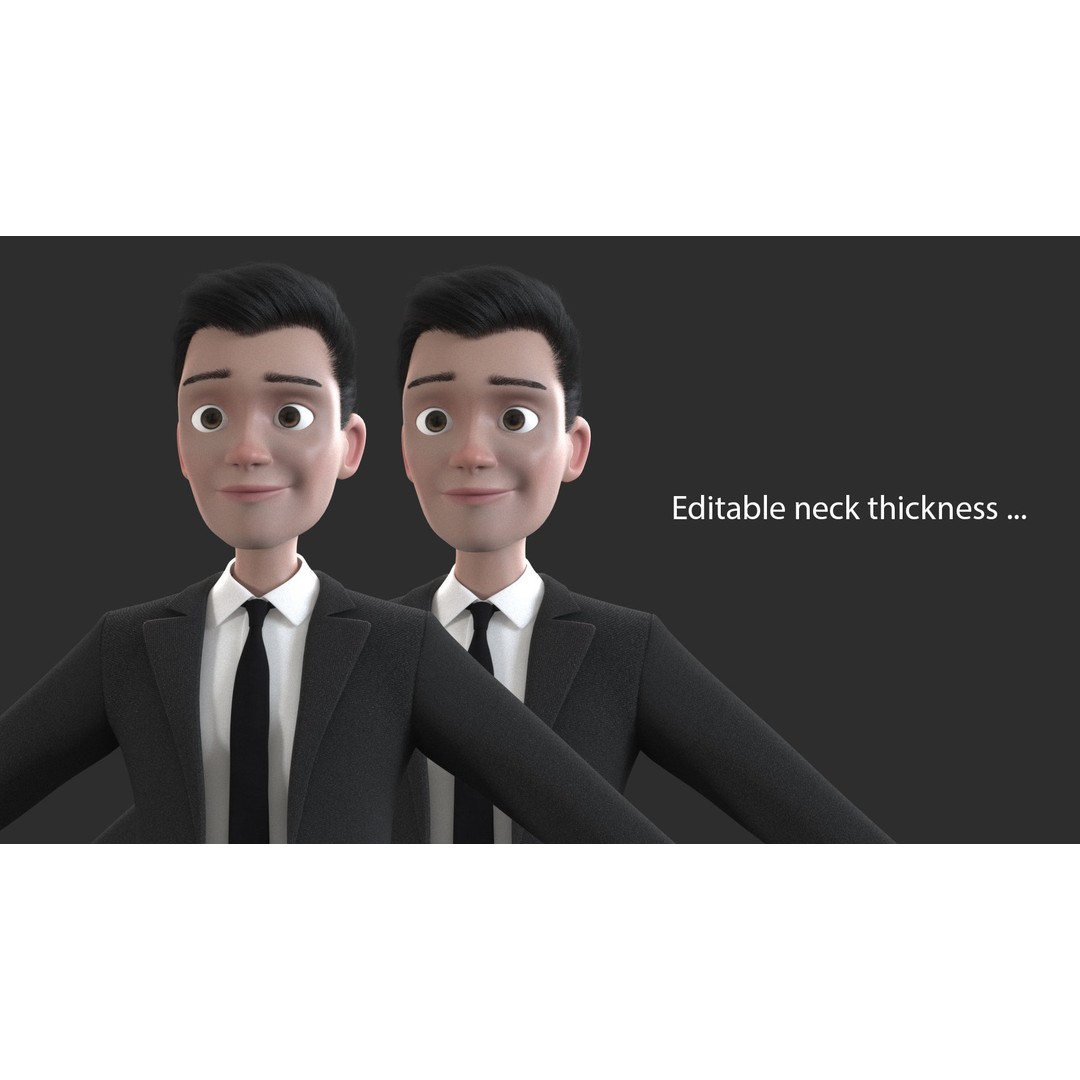 Cartoon Man 3D Model – Rigged Character with Blendshapes, FBX - View 21