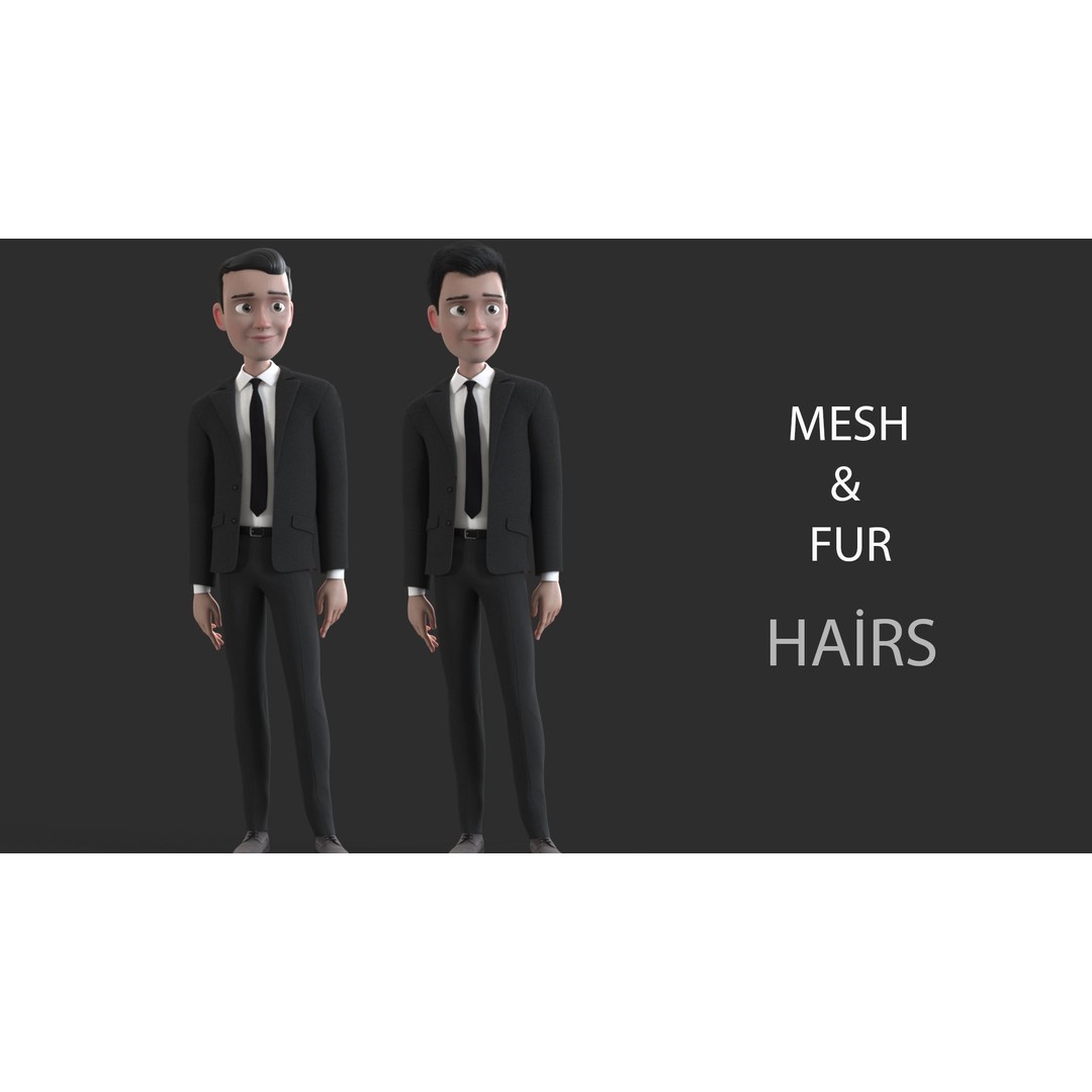 Cartoon Man 3D Model – Rigged Character with Blendshapes, FBX - View 22