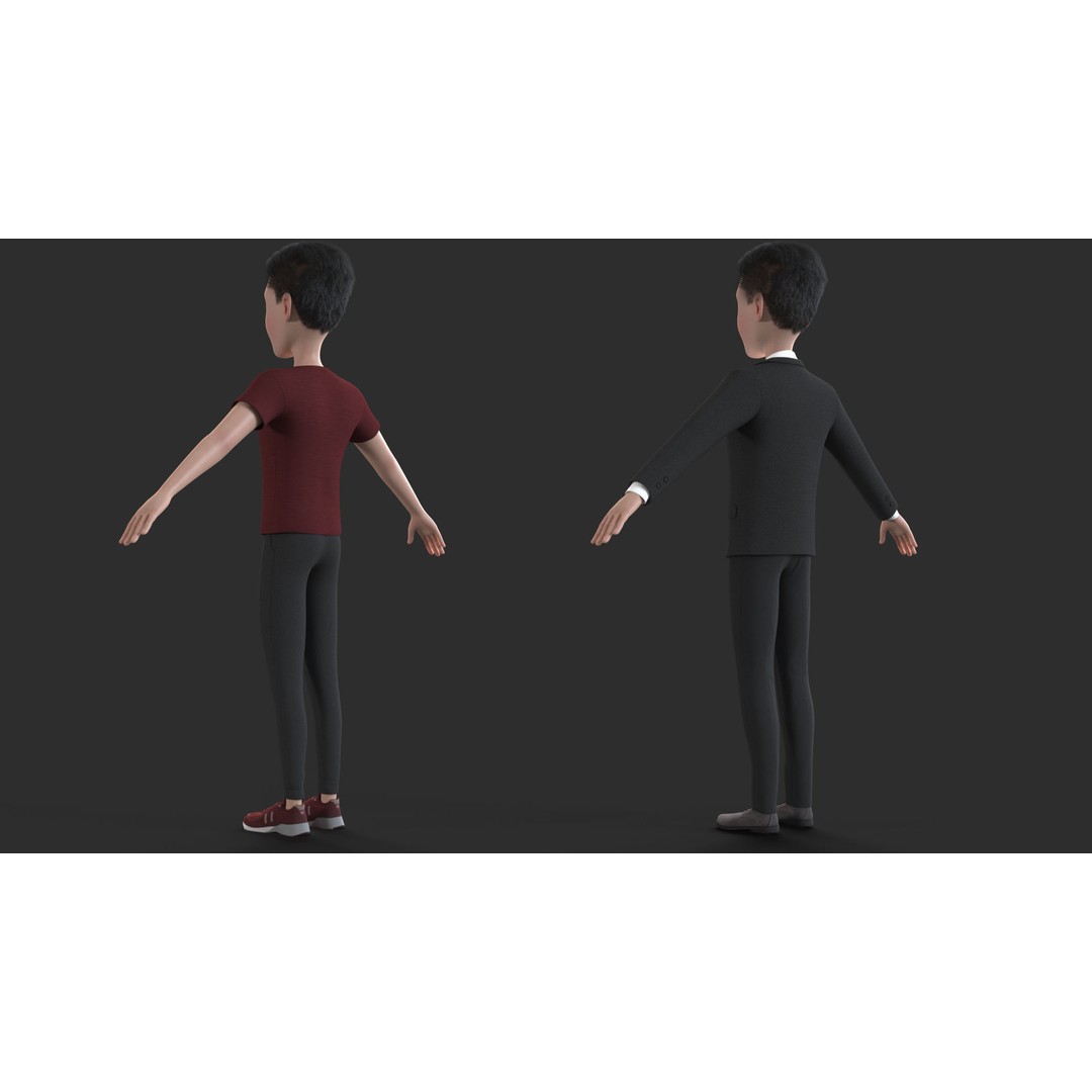 Cartoon Man 3D Model – Rigged Character with Blendshapes, FBX - View 7