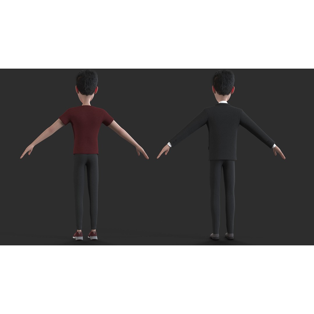Cartoon Man 3D Model – Rigged Character with Blendshapes, FBX - View 8