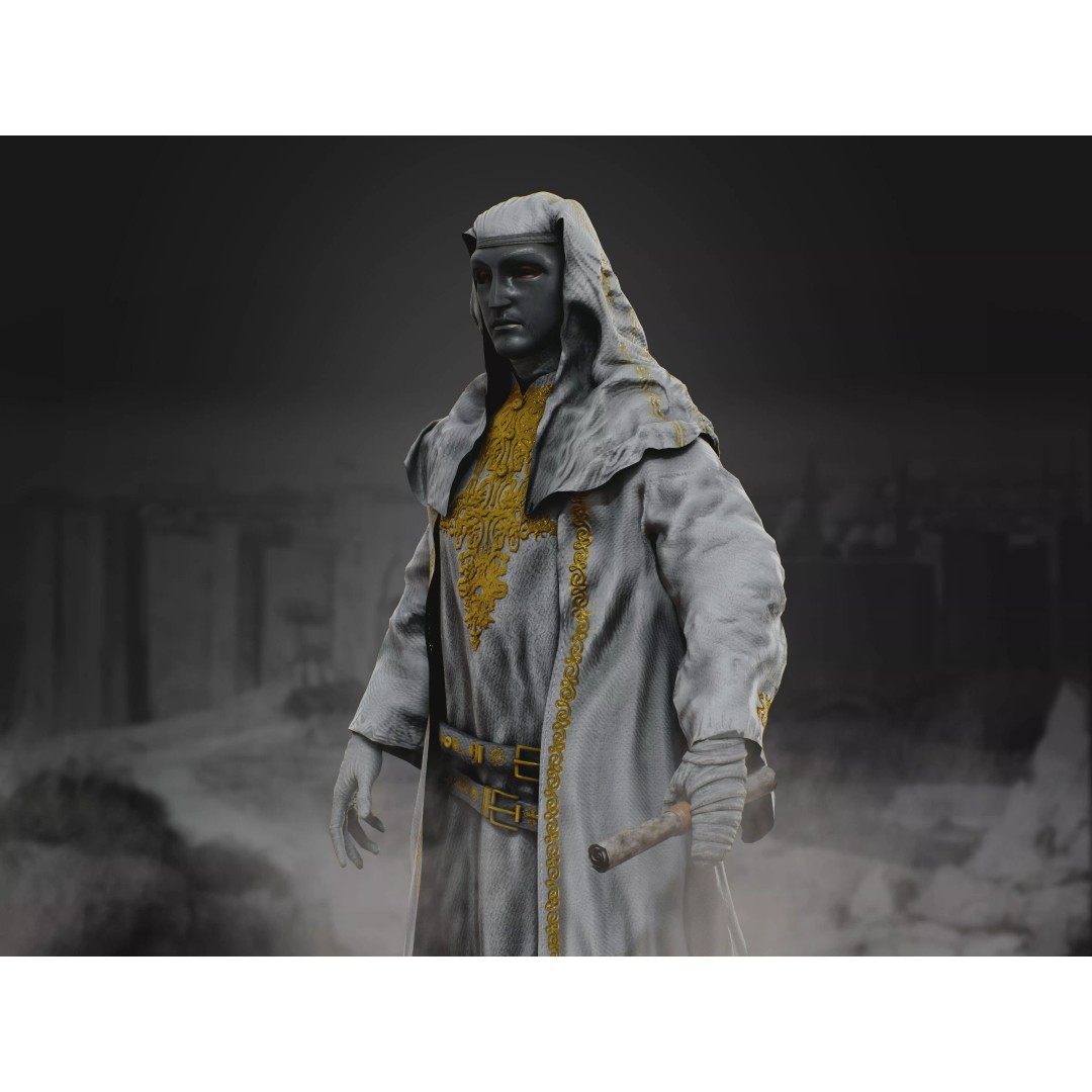 King Baldwin IV 3D Model – Low Poly Rigged Character, FBX, OBJ - View 12