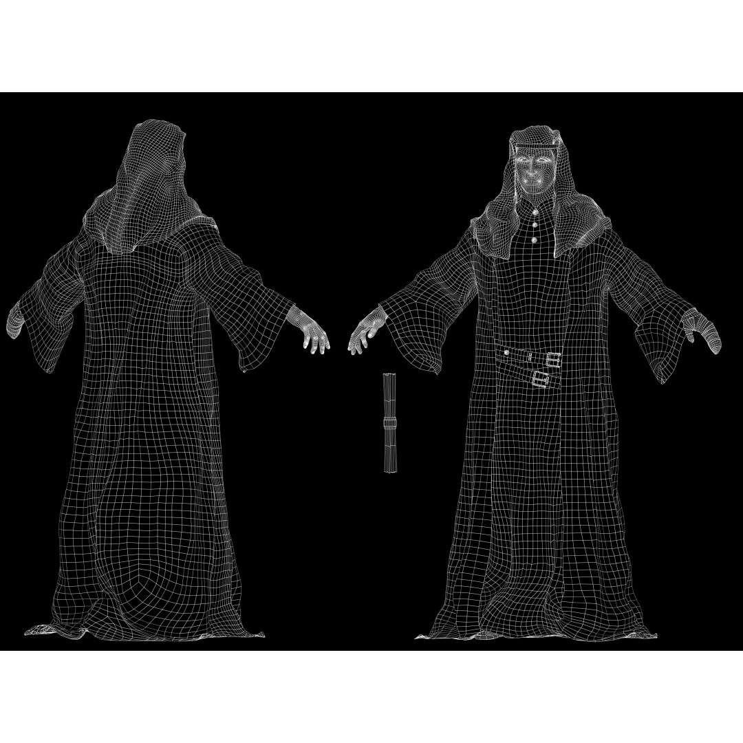 King Baldwin IV 3D Model – Low Poly Rigged Character, FBX, OBJ - View 14