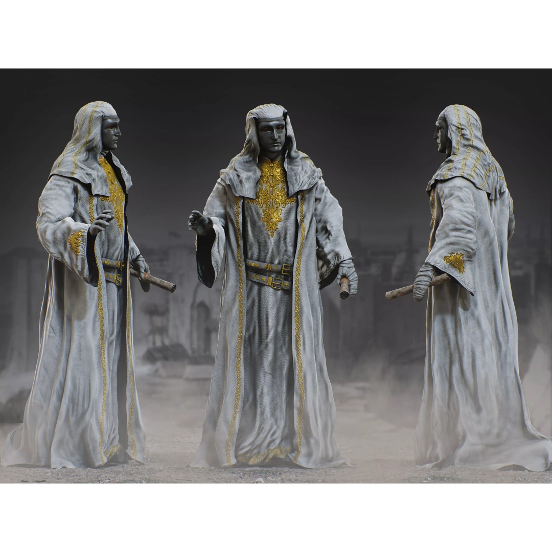 King Baldwin IV 3D Model – Low Poly Rigged Character, FBX, OBJ - View 2