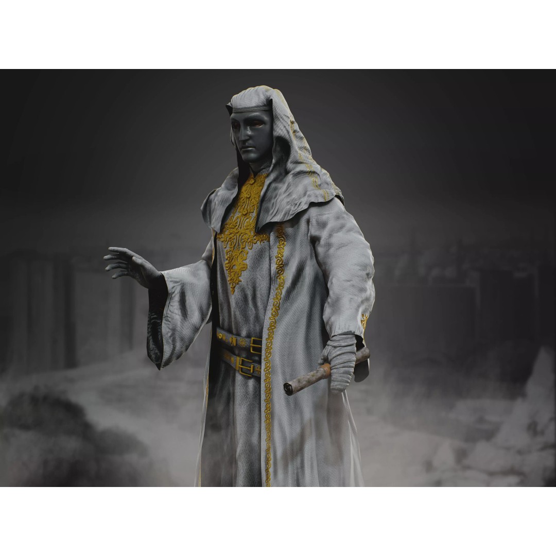 King Baldwin IV 3D Model – Low Poly Rigged Character, FBX, OBJ - View 7