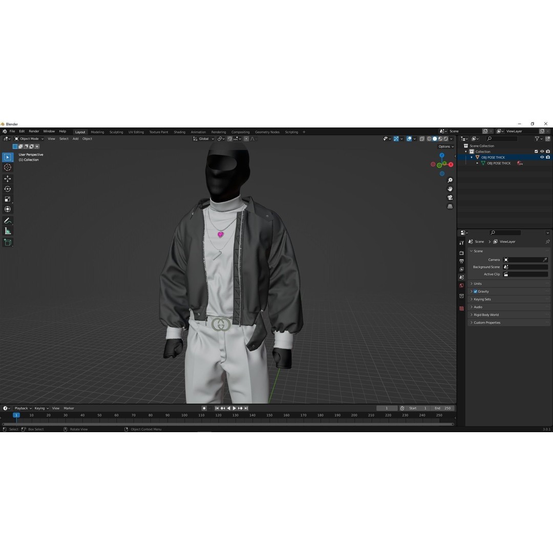 Male Streetwear 3D Model – High Poly Outfit for DAZ Studio