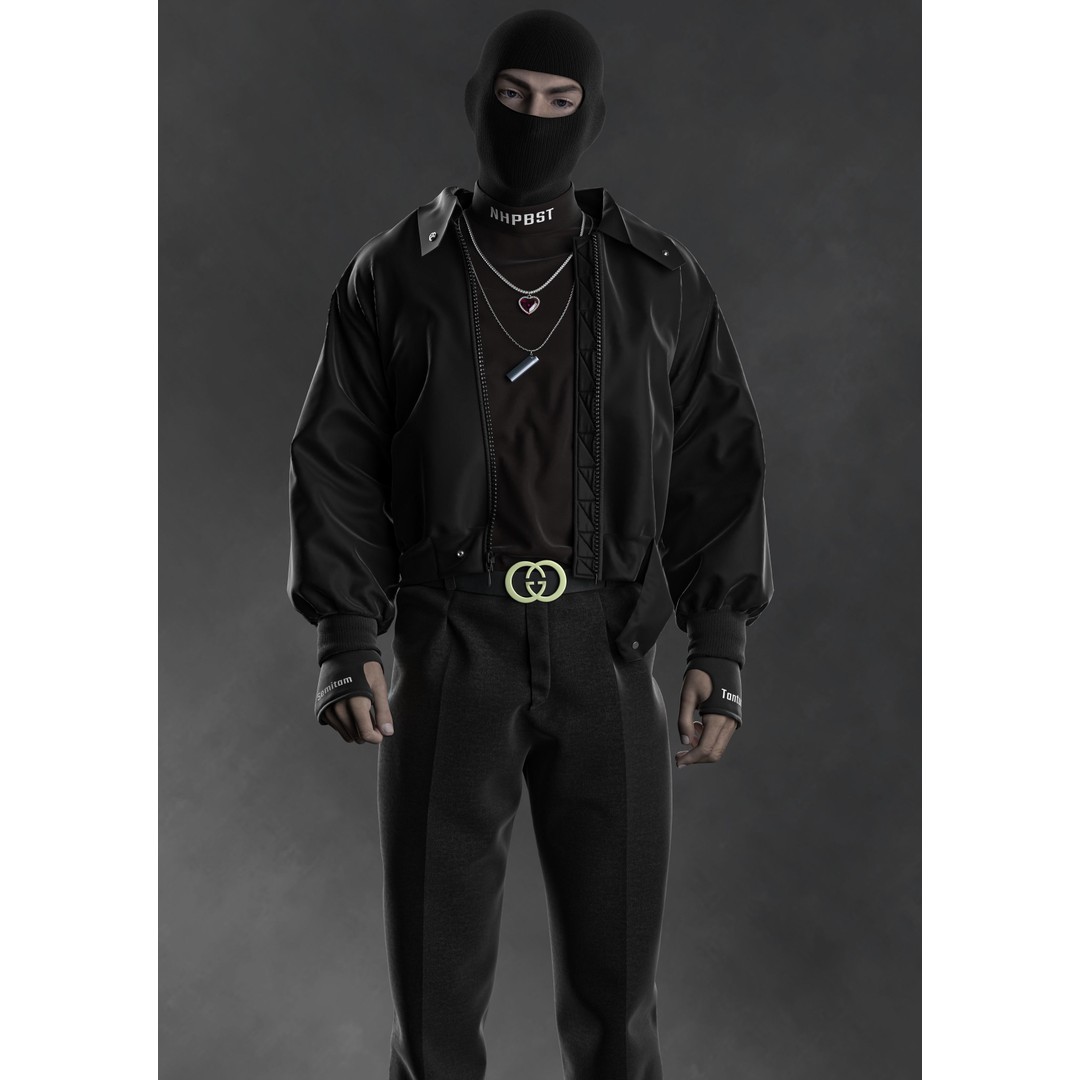 Male Streetwear 3D Model – High Poly Outfit for DAZ Studio - View 3
