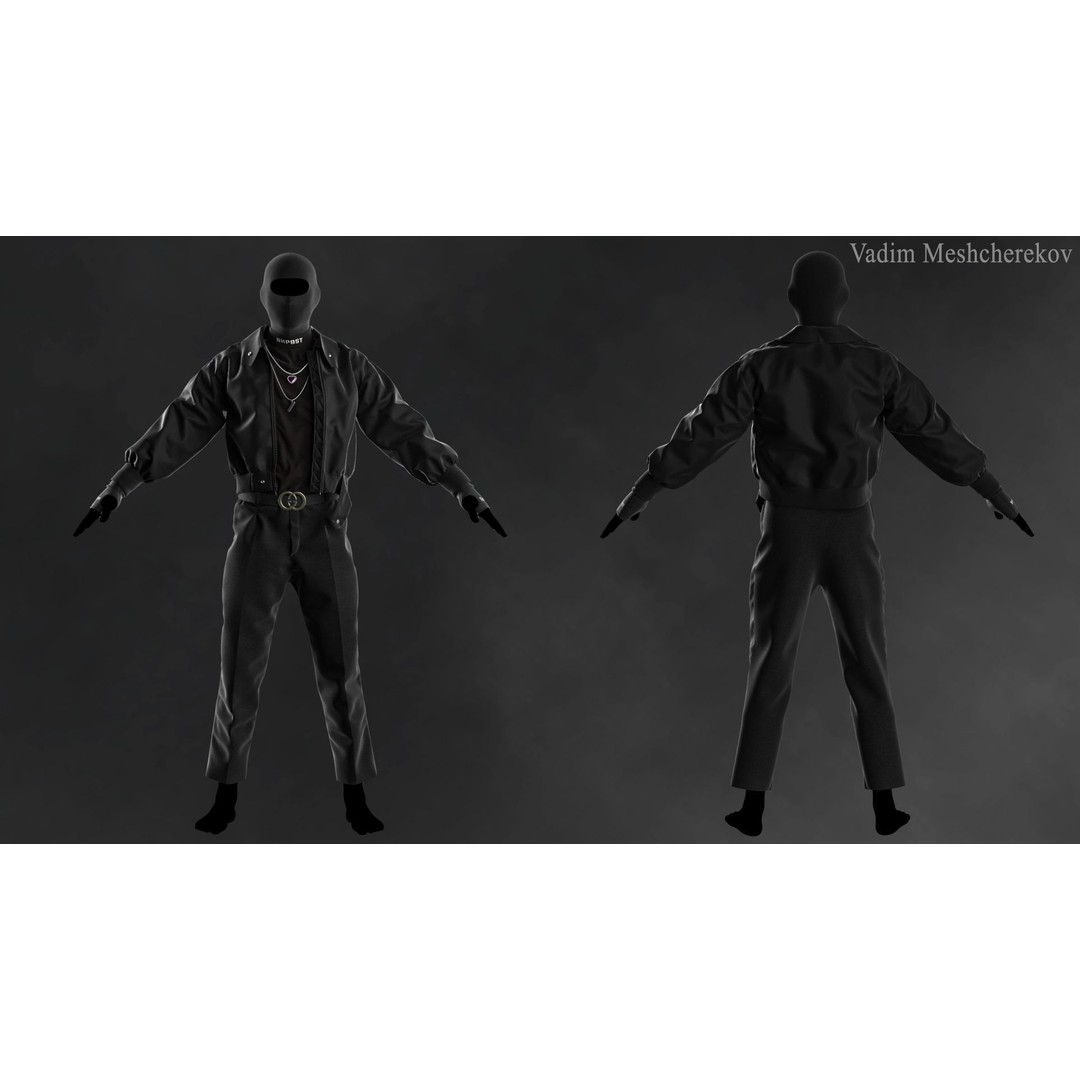 Male Streetwear 3D Model – High Poly Outfit for DAZ Studio - View 4