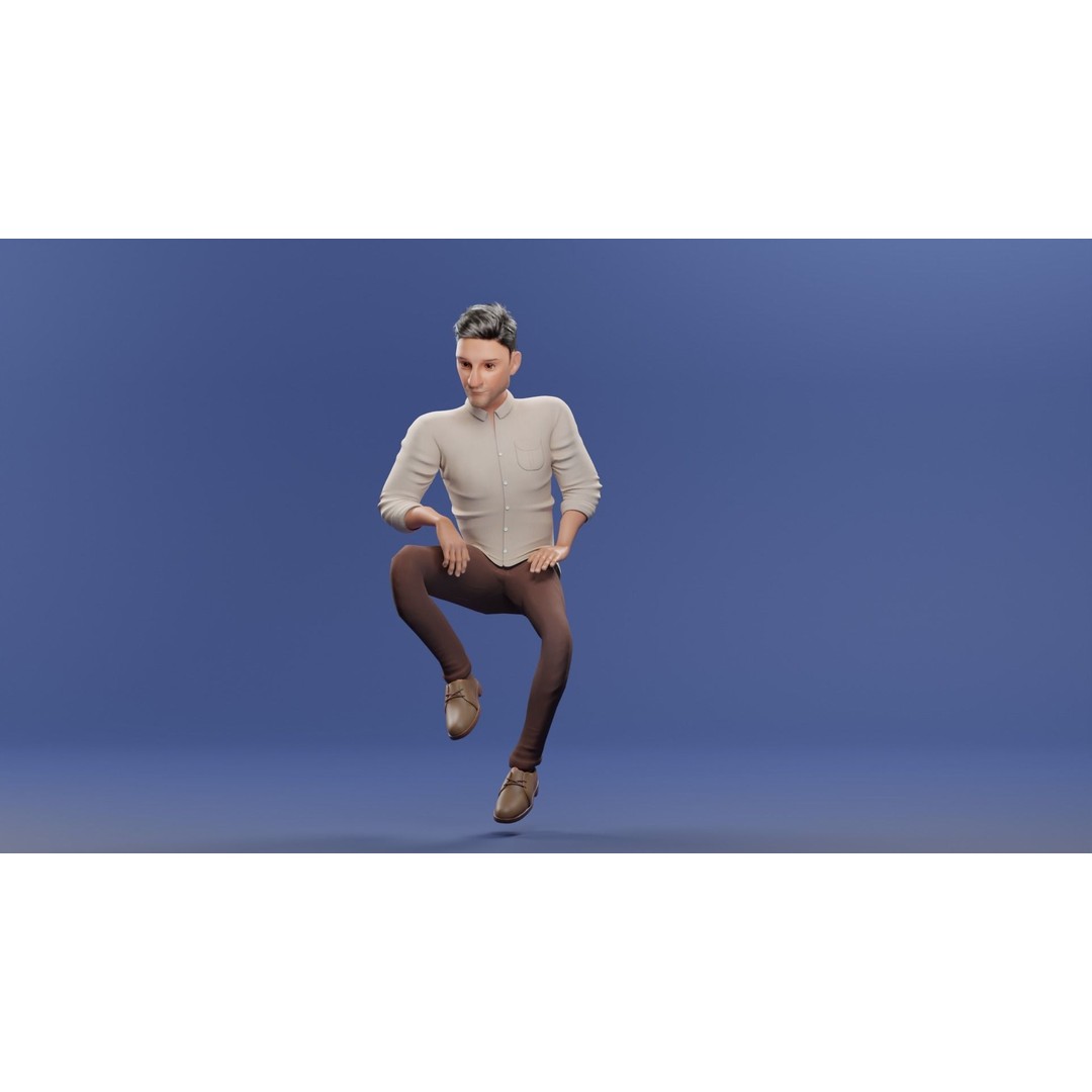 Pixar-Style Father Character 3D Model – Rigged Low-Poly Animation Asset, Blender - View 20