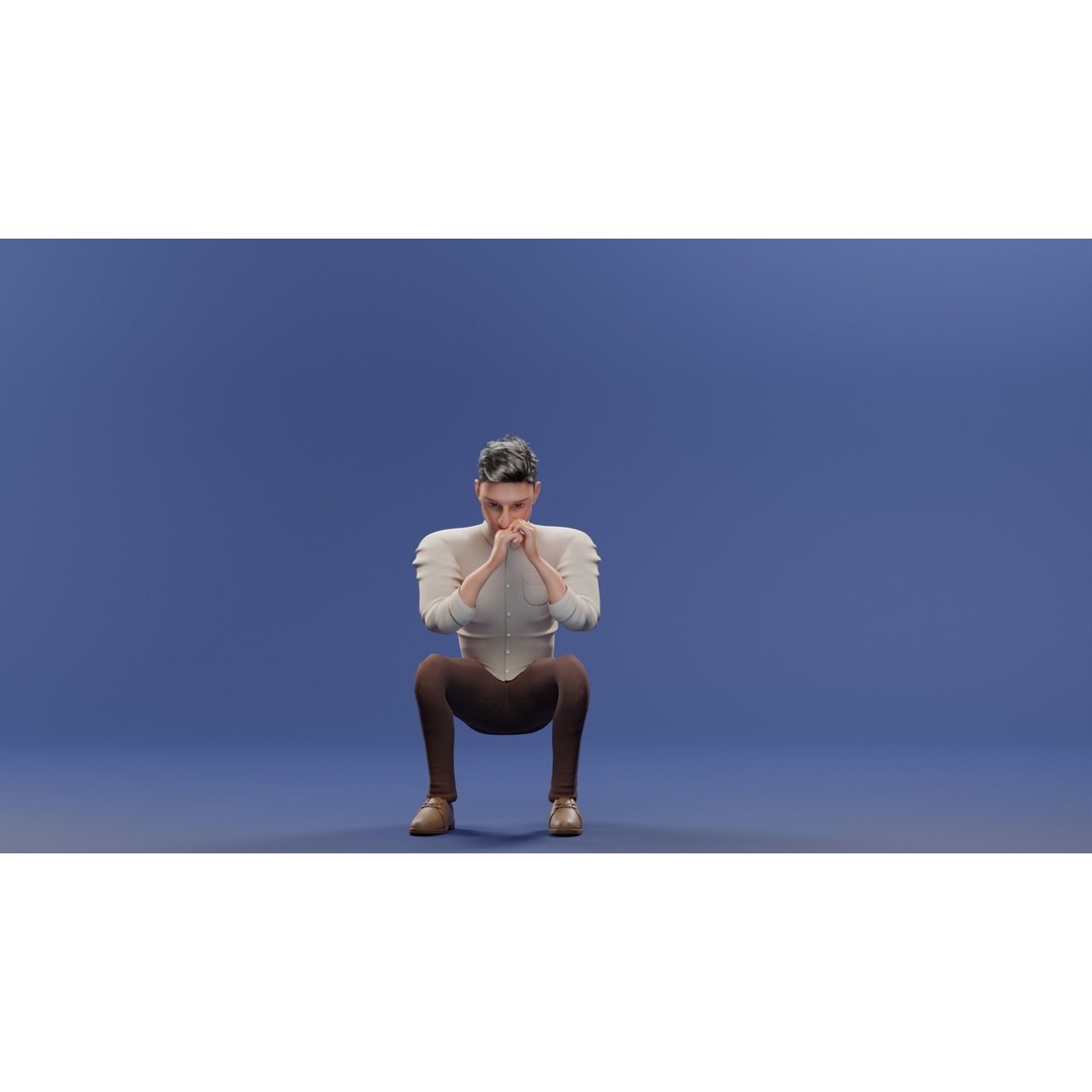 Pixar-Style Father Character 3D Model – Rigged Low-Poly Animation Asset, Blender - View 21