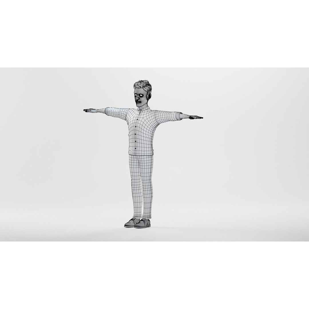 Pixar-Style Father Character 3D Model – Rigged Low-Poly Animation Asset, Blender - View 56