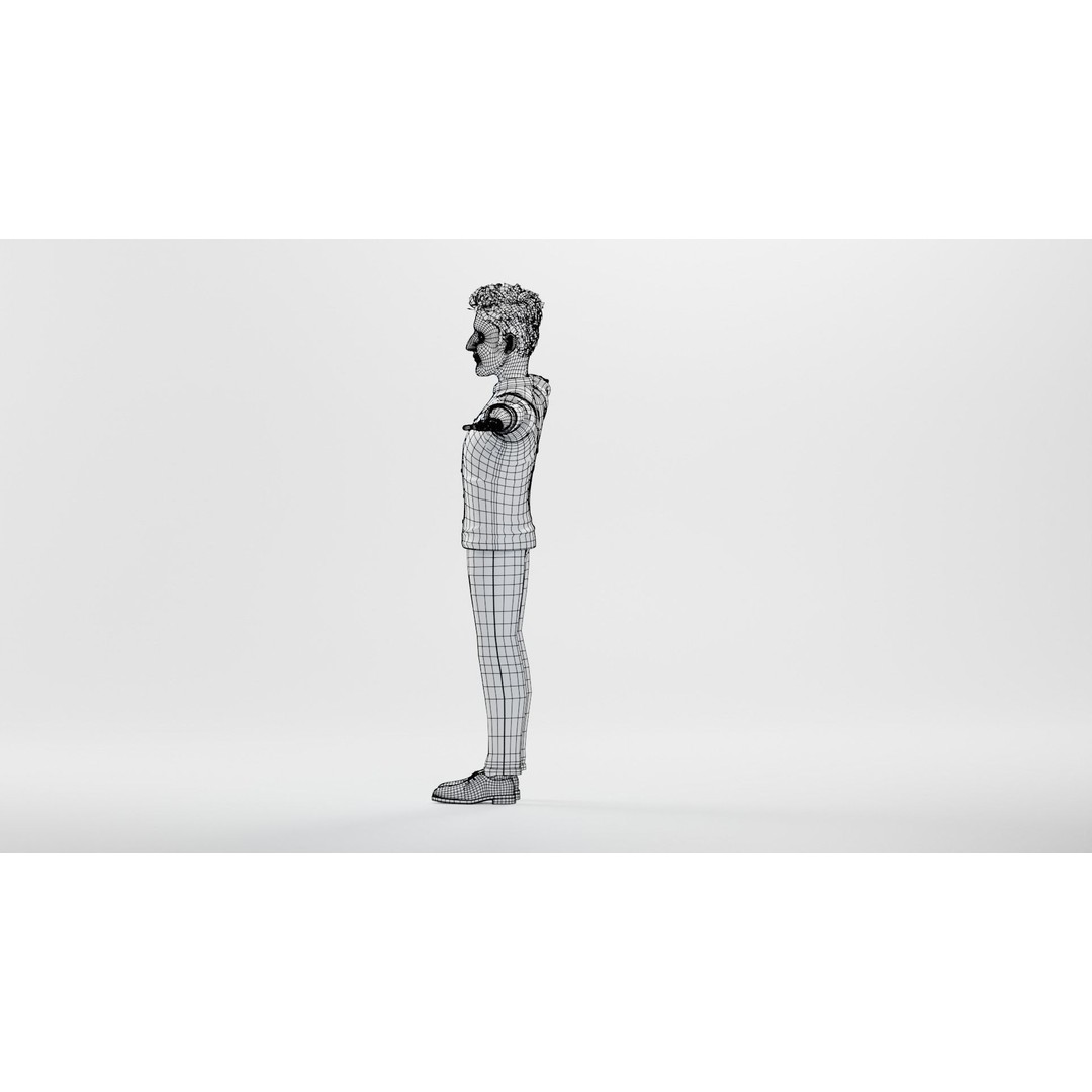 Pixar-Style Father Character 3D Model – Rigged Low-Poly Animation Asset, Blender - View 58