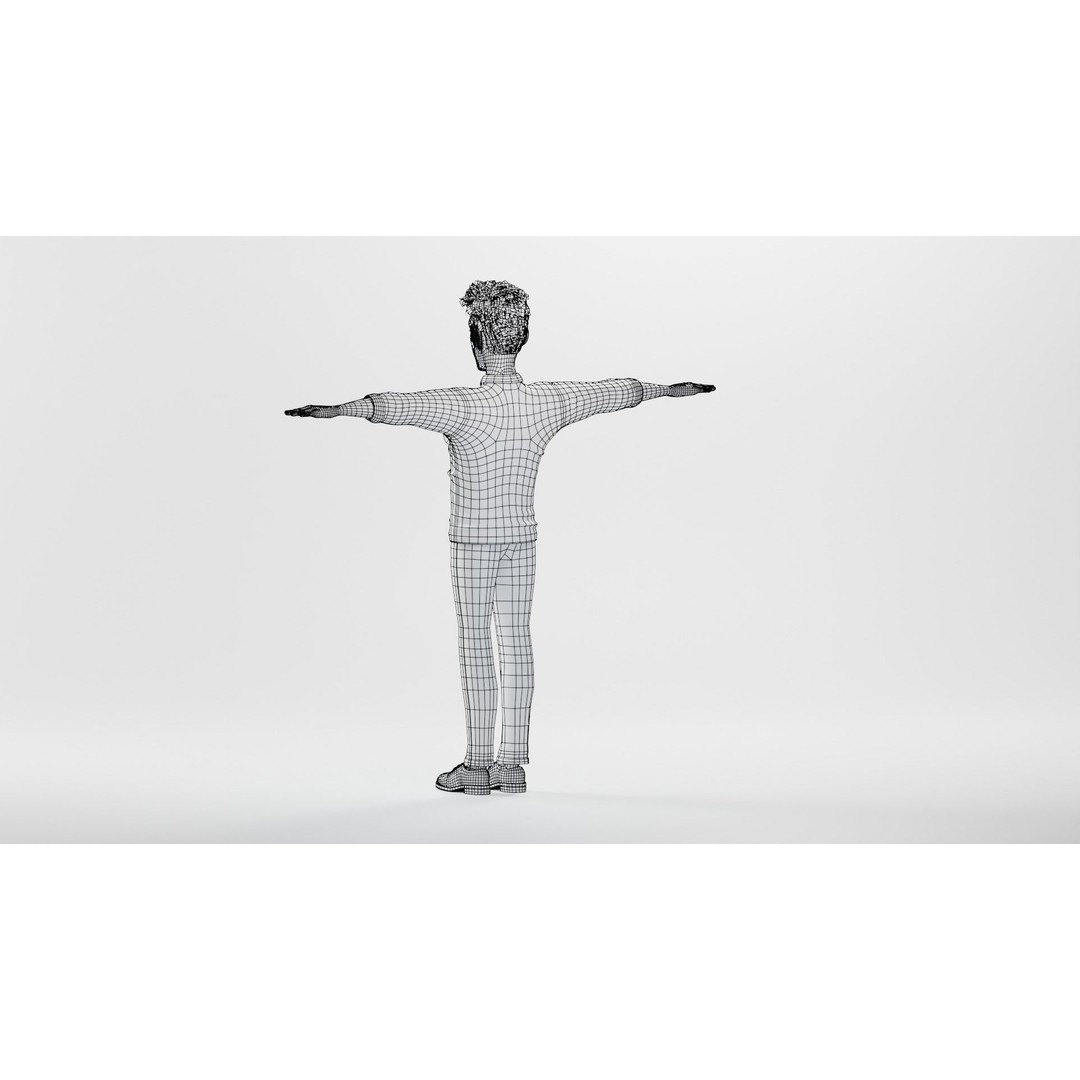 Pixar-Style Father Character 3D Model – Rigged Low-Poly Animation Asset, Blender - View 60