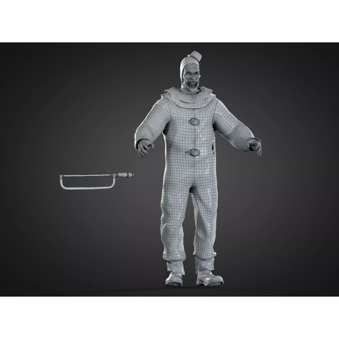 Art the Clown 3D Model – Low Poly Character, Rigged, PBR Textures - View 10